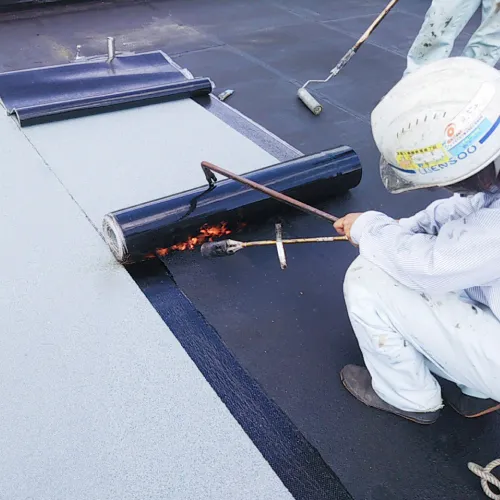 アスファルトシートで防水施工